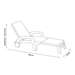 Bica Miami Outdoor Sun Lounger, Grey