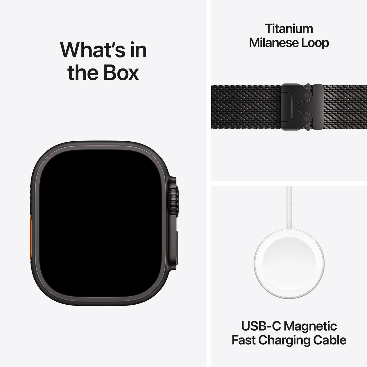 Apple Watch Ultra 3 GPS Cellular 49 mm Black Titanium case and Black Milanese loop Medium