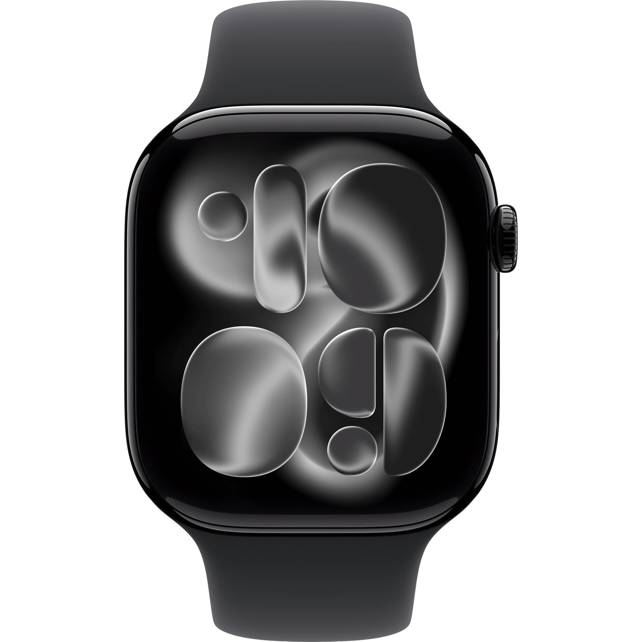 Apple Watch Series 11 GPS, 46 mm Mirror Black with Black Sport Band, M/L
