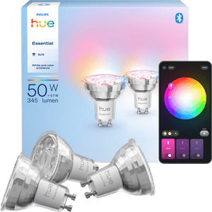 Philips Hue Essential GU10 Spotlight Bulb, 3-pack