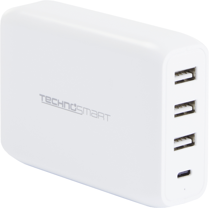 TechnoSmart 4-Port Fast Charger PD QC3.0