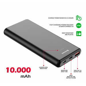 Swissten 10 000mAh Power Bank with Quick Charge 3.0 QC3.0