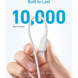 Anker 322 USB-C to Lightning Cable 6ft Braided, White