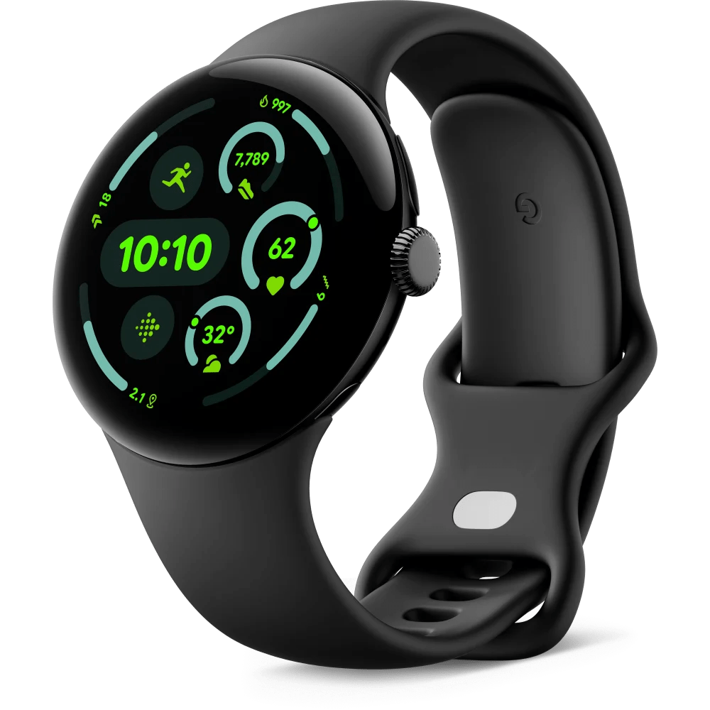 Google Pixel Watch 3 LTE Smartwatch, 45mm, Black / Obsidian