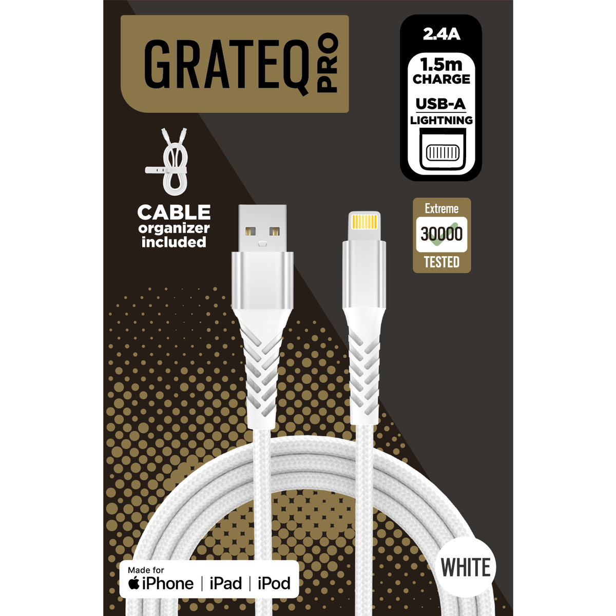 Grateq Pro USB-A to Lightning Cable 1.5m
