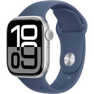 Apple Watch Series 10 GPS, 42mm S/M, Silver with Blue Sport Band
