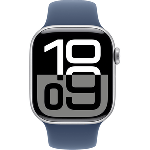 Apple Watch Series 10 GPS, 42mm S/M, Silver with Blue Sport Band
