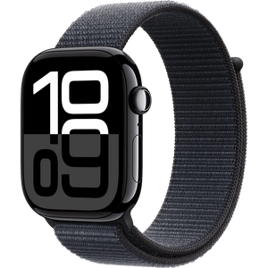 Apple Watch Series 10 GPS, 46 mm, Jet Black Aluminum Case with Ink Sport Loop