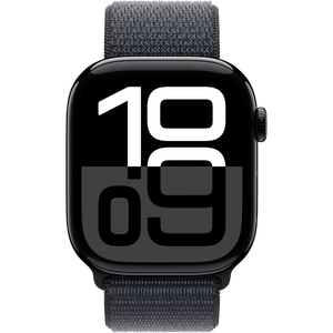 Apple Watch Series 10 GPS, 46 mm, Jet Black Aluminum Case with Ink Sport Loop