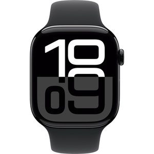 Apple Watch Series 10 46mm GPS Jet Black Aluminum Case with Black Sport Band M/L