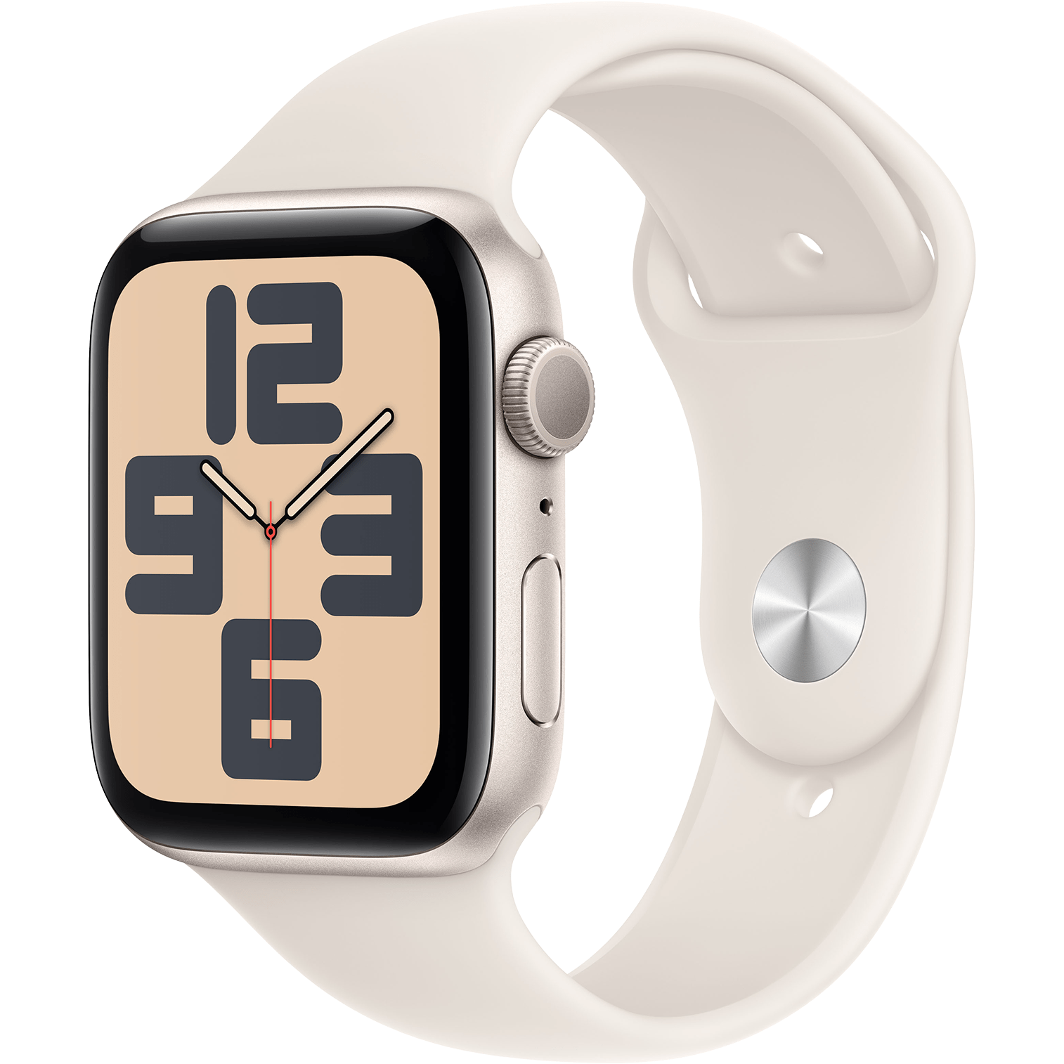 Apple Watch SE GPS 44mm with Aluminum Case and Sport Band, Starlight, M/L