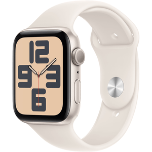Apple Watch SE GPS 44mm with Aluminum Case and Sport Band, Starlight, M/L