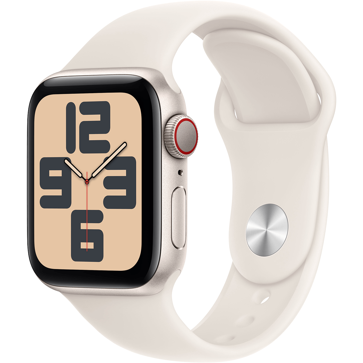 Apple Watch SE GPS + Cell 40 mm , Aluminum Case with Sport Band, Starlight, S/M