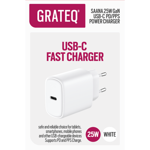 GRATEQ SAANA VERKKOVIRTALATURI GaNPD/PPS USB-C 25W