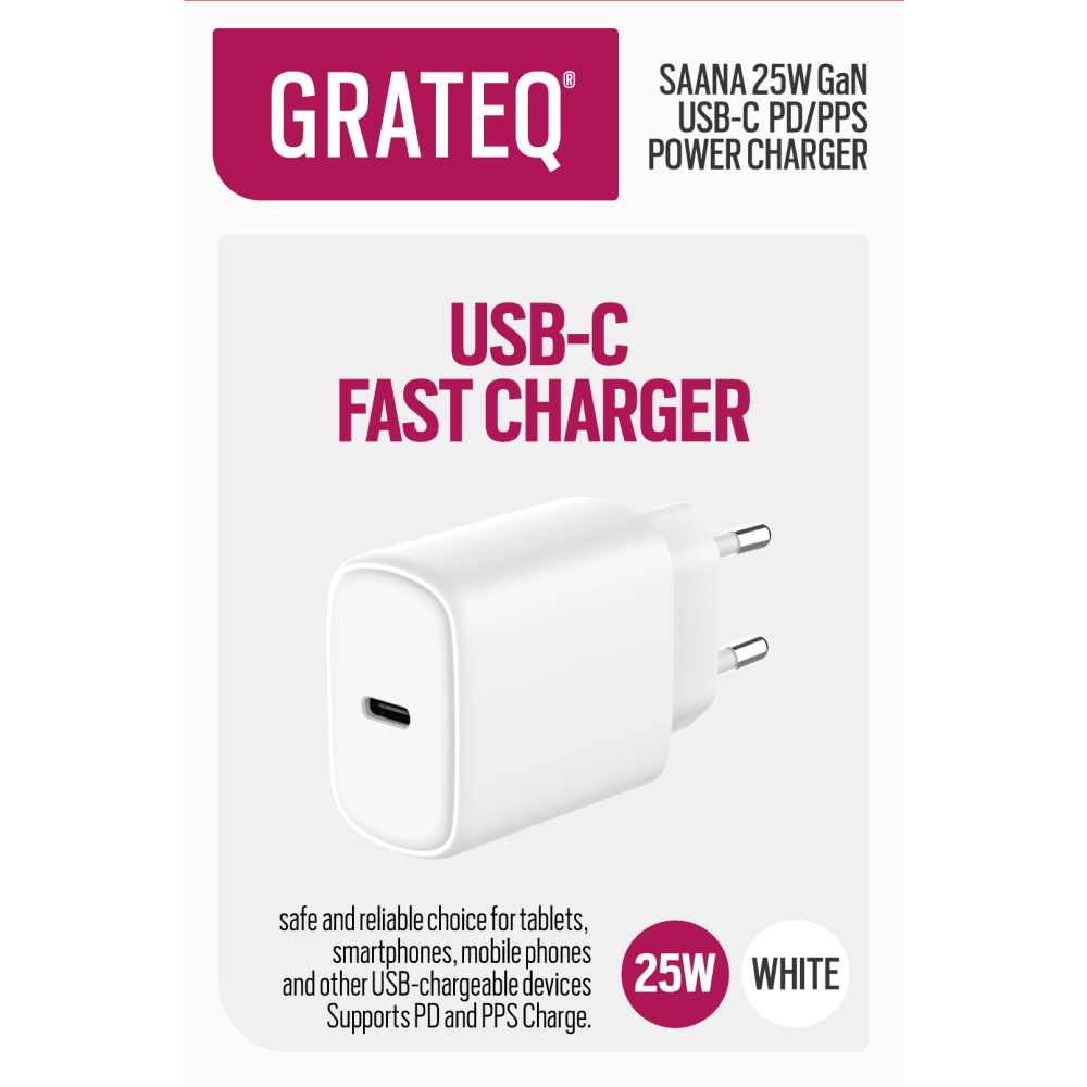 Grateq Saana USB-C Wall Charger GaN 25W