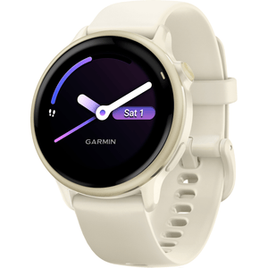 Garmin Vivoactive 6 GPS Smartwatch, Bone/Lunar Gold