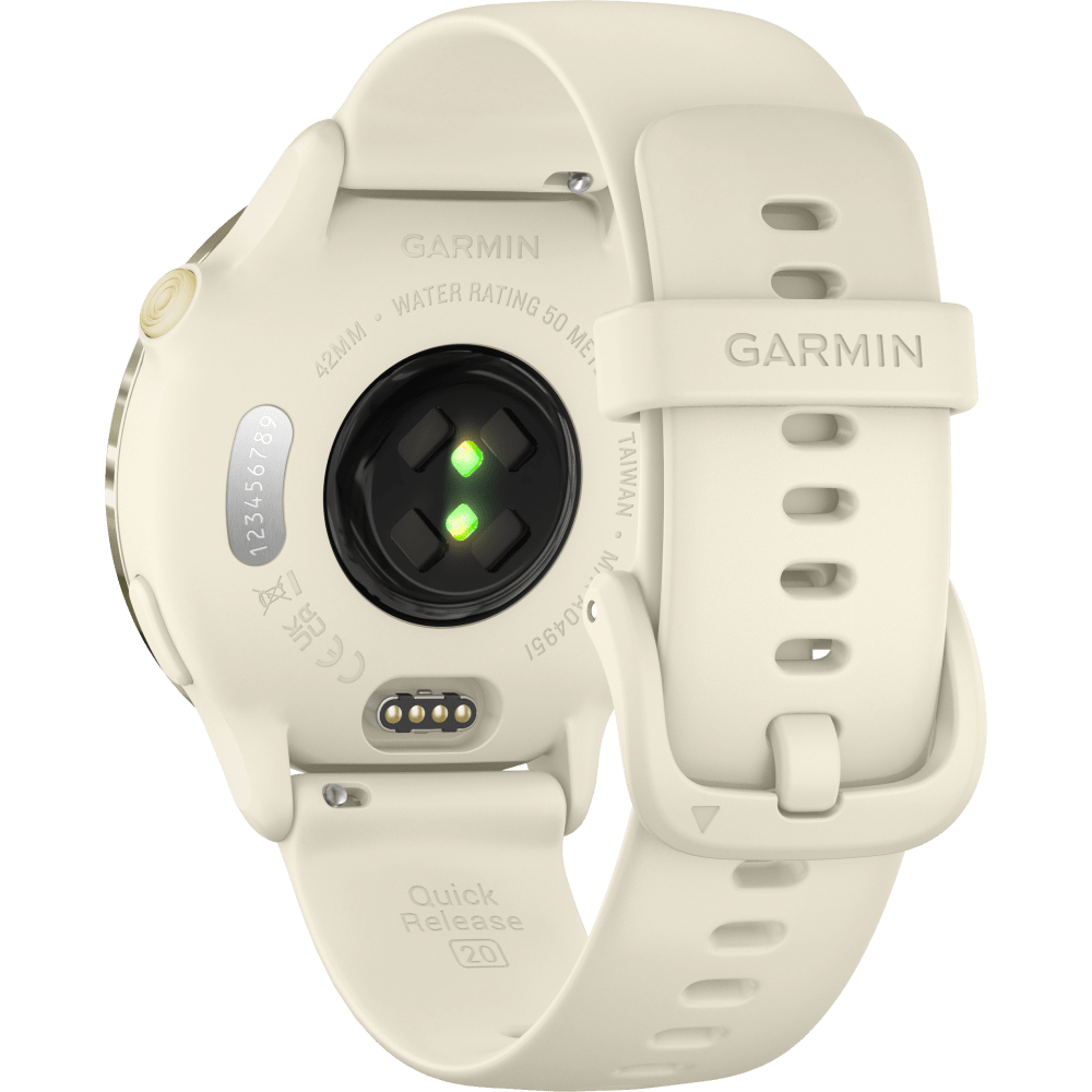 Garmin Vivoactive 6 GPS Smartwatch, Bone/Lunar Gold