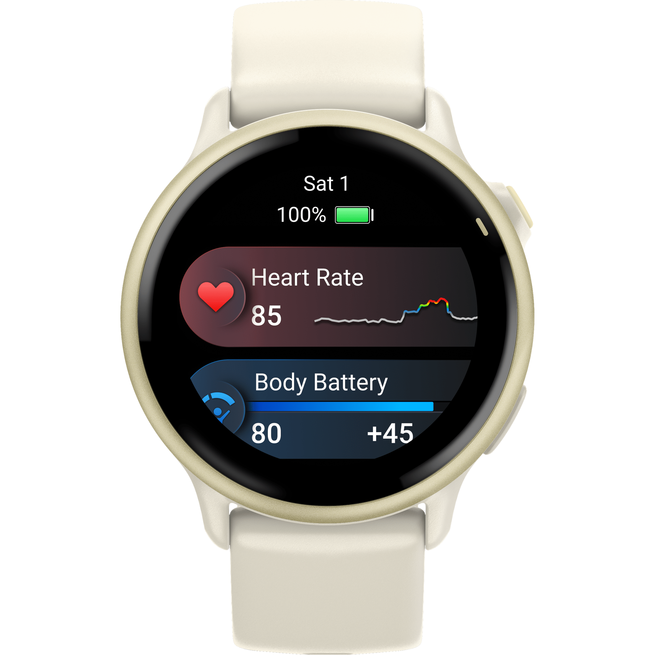 Garmin Vivoactive 6 GPS Smartwatch, Bone/Lunar Gold