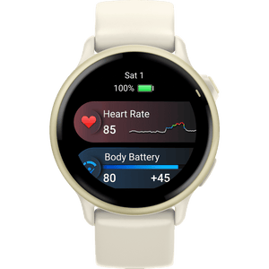 Garmin Vivoactive 6 GPS Smartwatch, Bone/Lunar Gold