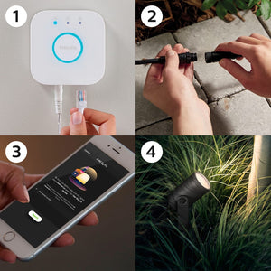 Philips Hue Lily White & Color Ambiance Outdoor spotlight, 3 pcs