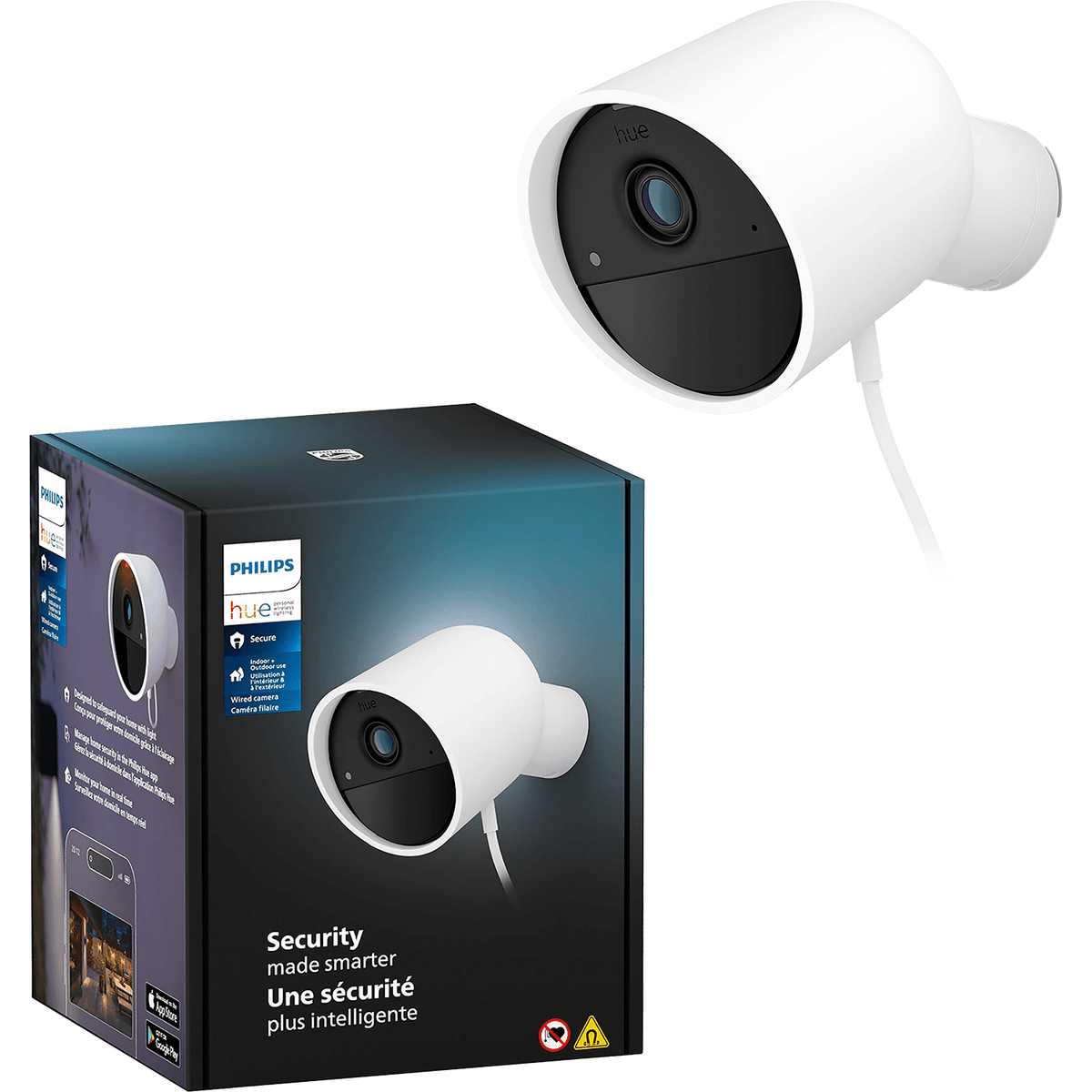 Philips Hue Secure Wired Security Camera, White