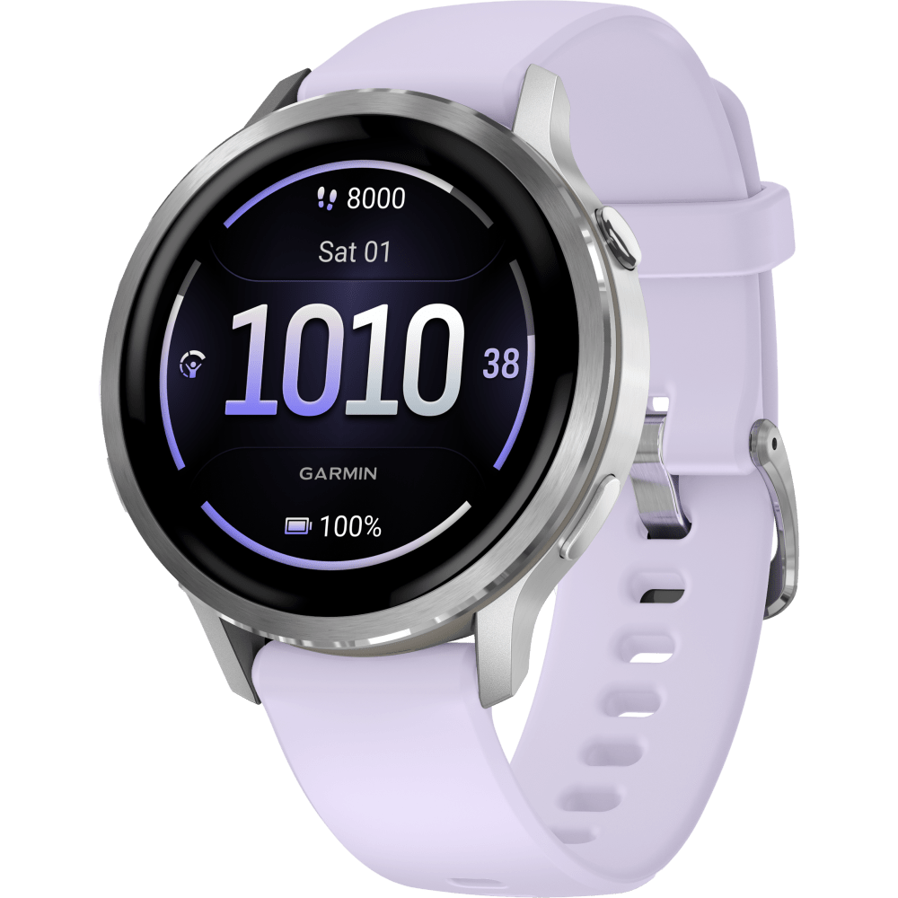 Garmin Venu 4 41mm Smartwatch, Silver and Purple