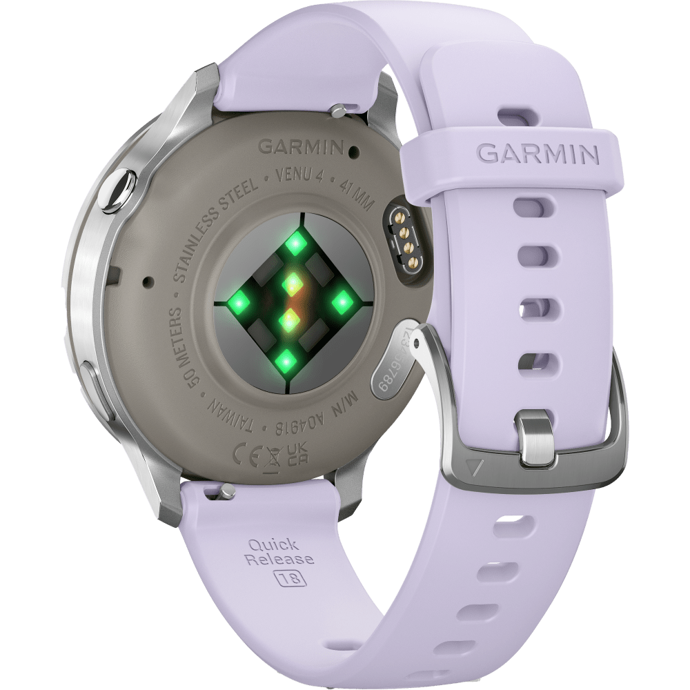 Garmin Venu 4 41mm Smartwatch, Silver and Purple
