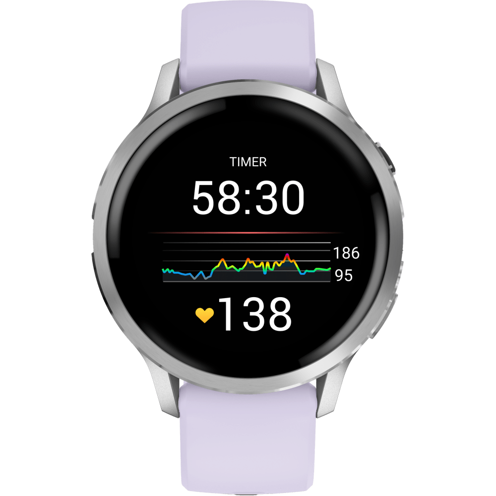 Garmin Venu 4 41mm Smartwatch, Silver and Purple