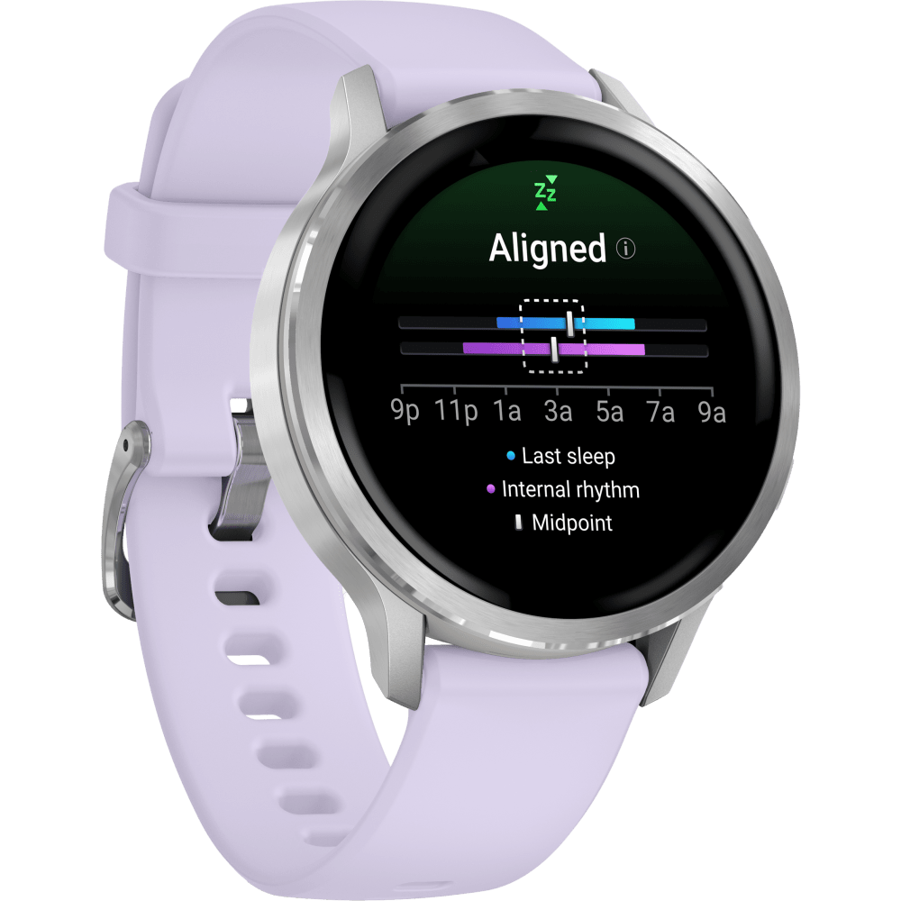 Garmin Venu 4 41mm Smartwatch, Silver and Purple