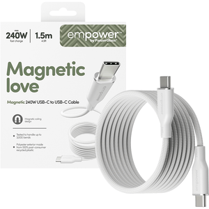 Empower Magnetic USB-C to USB-C Cable 1.5M White