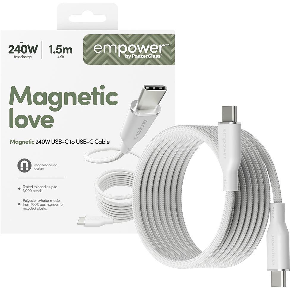 Empower Magnetic USB-C to USB-C Cable 1.5M White