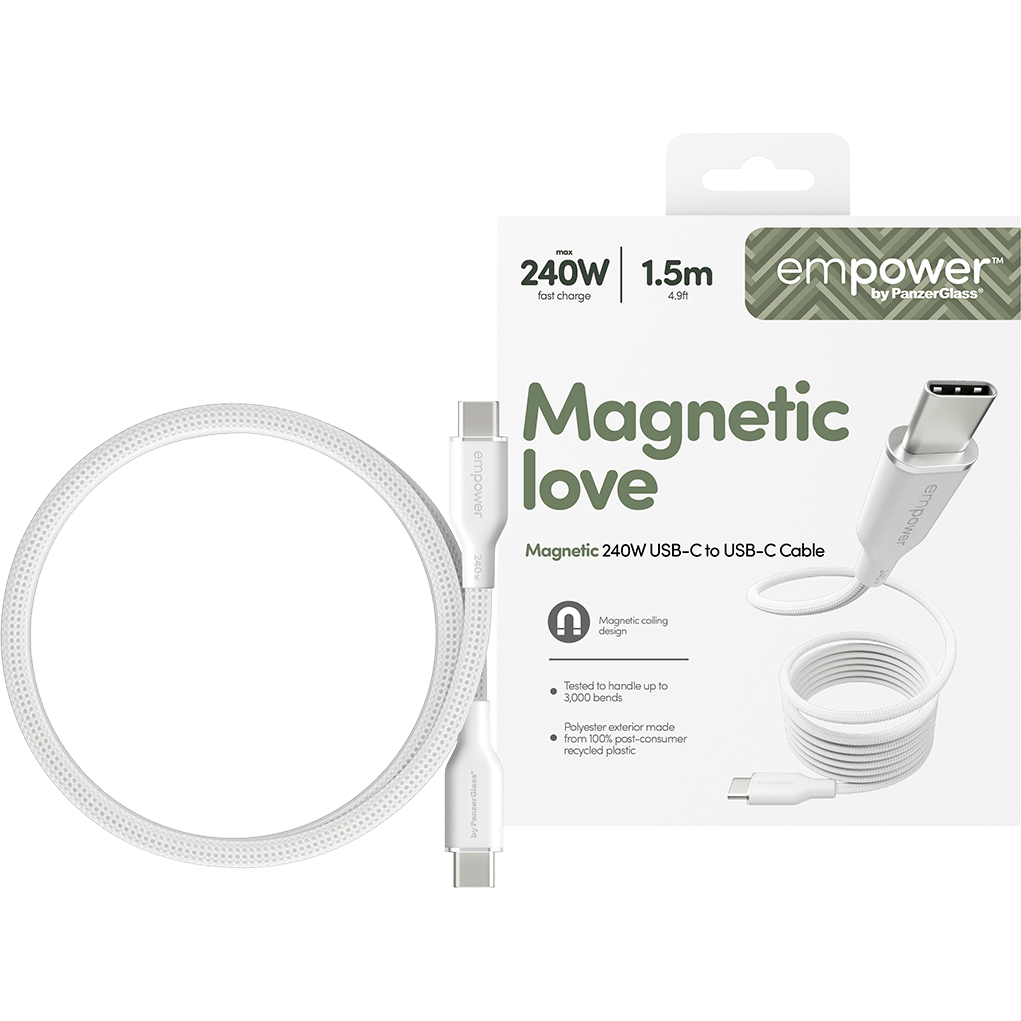 Empower Magnetic USB-C to USB-C Cable 1.5M White