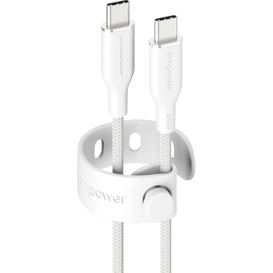 Empower by PanzerGlass Racing 240W USB-C to USB-C Cable USB 2.0, 2M, Silver White