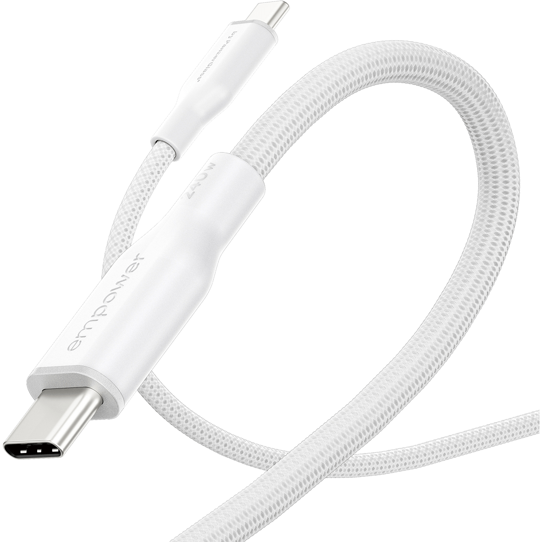 Empower by PanzerGlass Racing 240W USB-C to USB-C Cable USB 2.0, 2M, Silver White