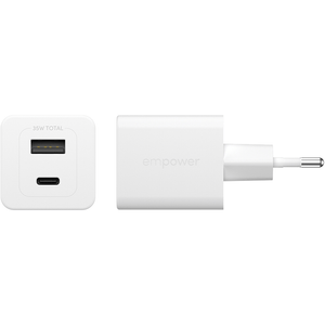 Empower Turbo 35W Charger USB-C + USB-A White