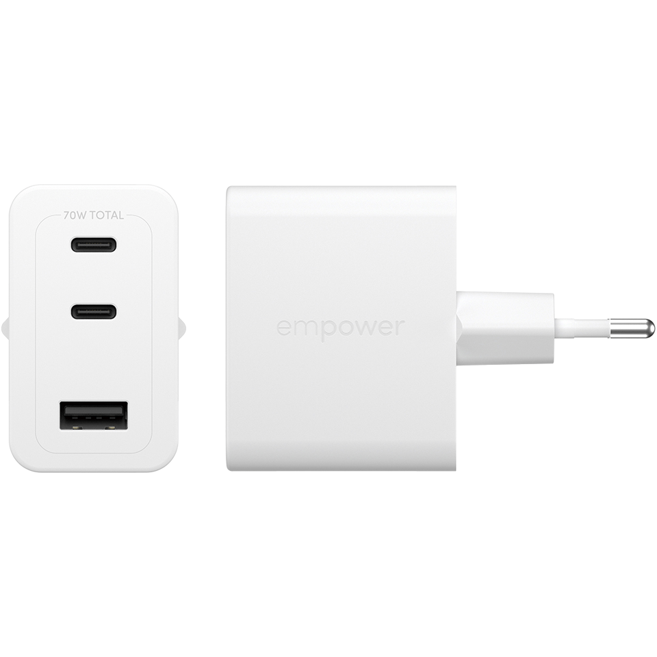 Empower Turbo 70W Charger 2 x USB-C+USB-A White