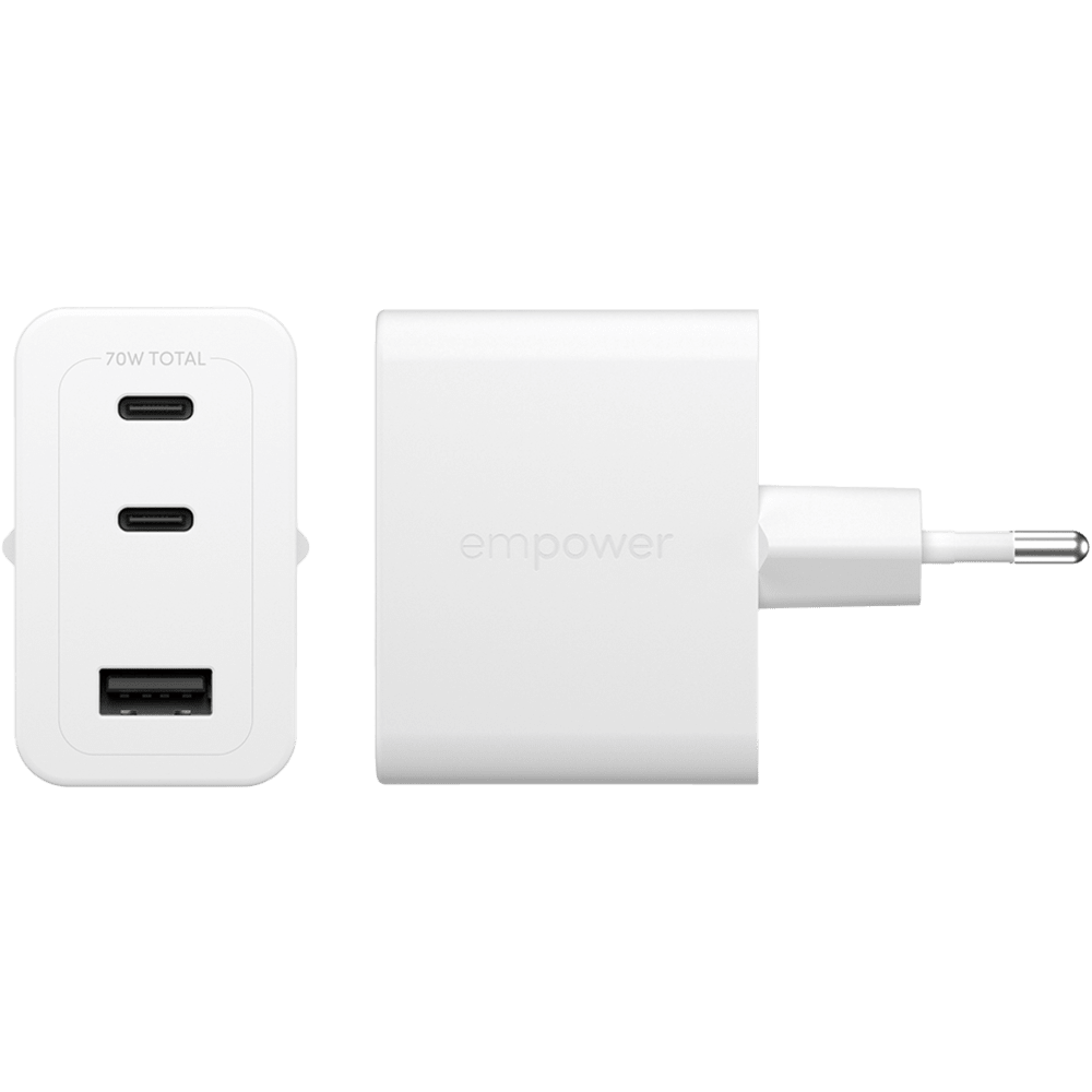 Empower Turbo 70W Charger 2 x USB-C+USB-A White