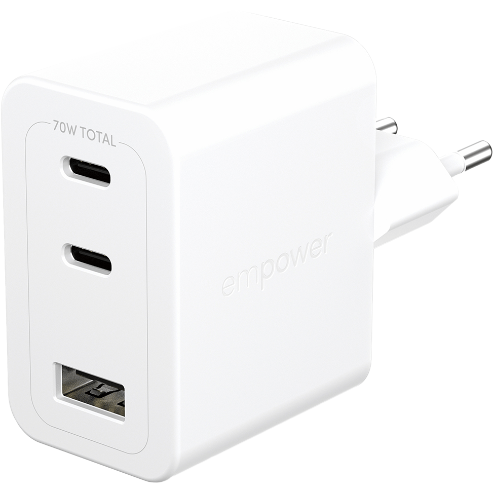 Empower Turbo 70W Charger 2 x USB-C+USB-A White