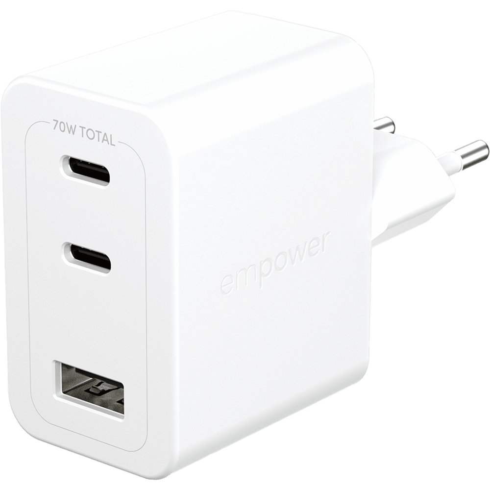Empower Turbo 70W Charger 2 x USB-C+USB-A White