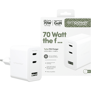 Empower Turbo 70W Charger 2 x USB-C+USB-A White