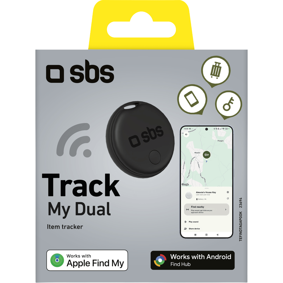 SBS Track My Dual Item Tracker, Black