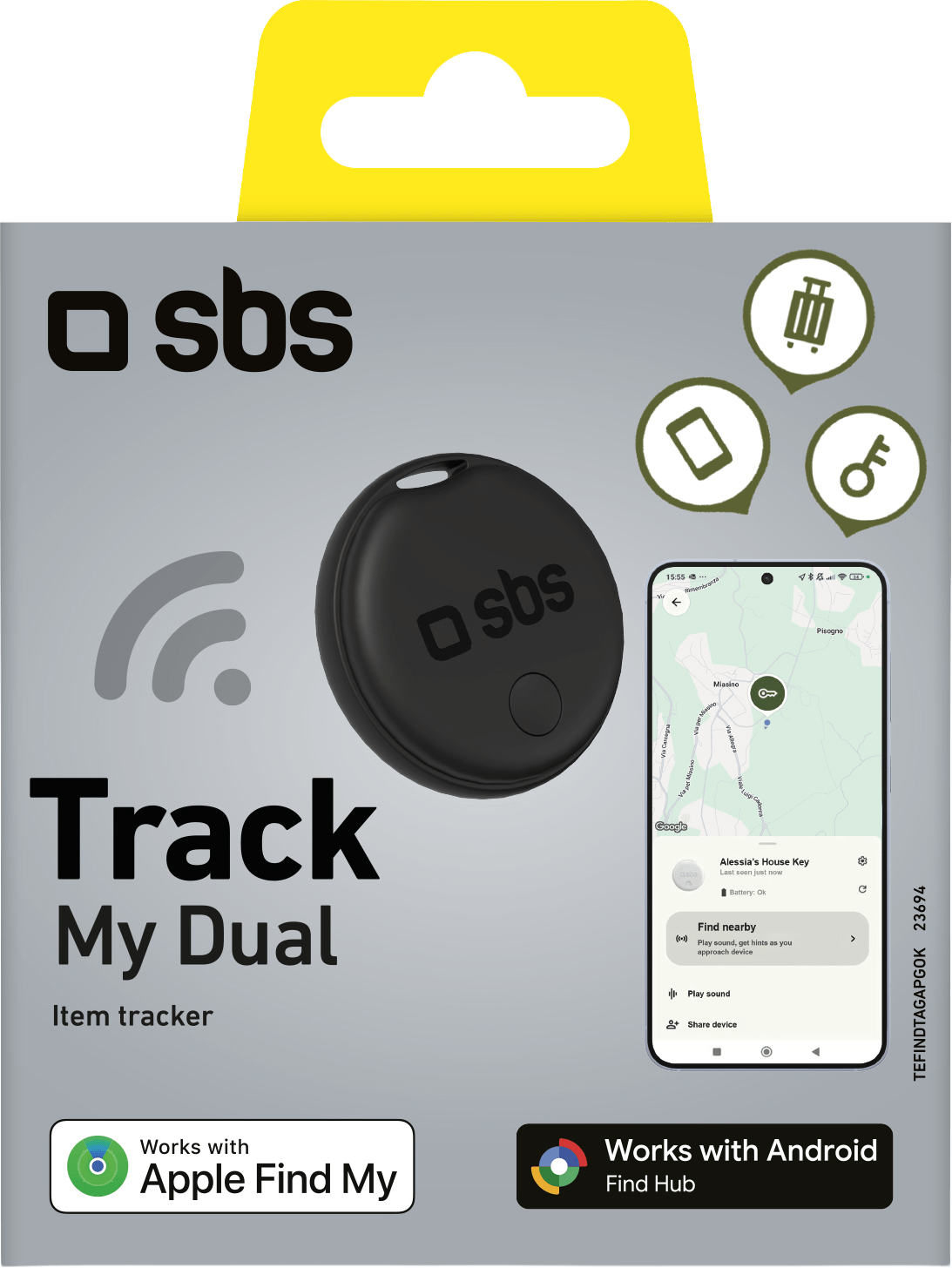 SBS Track My Dual Item Tracker, Black