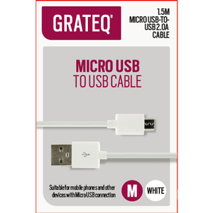 Grateq Micro-USB Cable 1.5m White