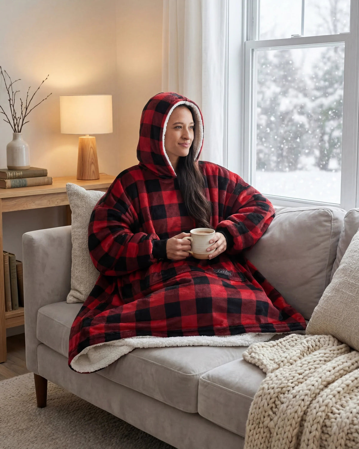 The Comfy Original Wearable Blanket, Red Plaid