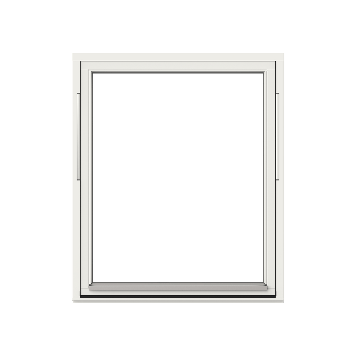 Outline 3-Glass Wood Reversible Window 130x130 cm White