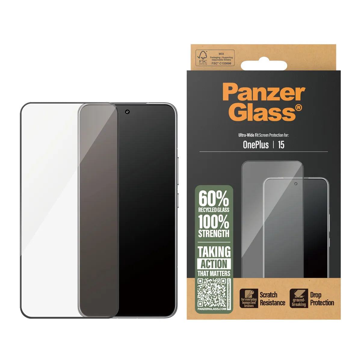 PanzerGlass Screen Protector for OnePlus 15, Ultra-Wide Fit