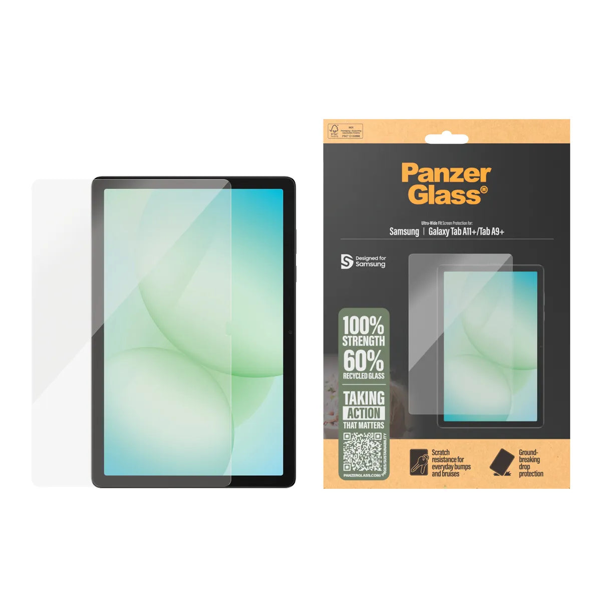 PanzerGlass Ultra-Wide Fit Galaxy Tab A11+ / Tab A9+ Screen Protector