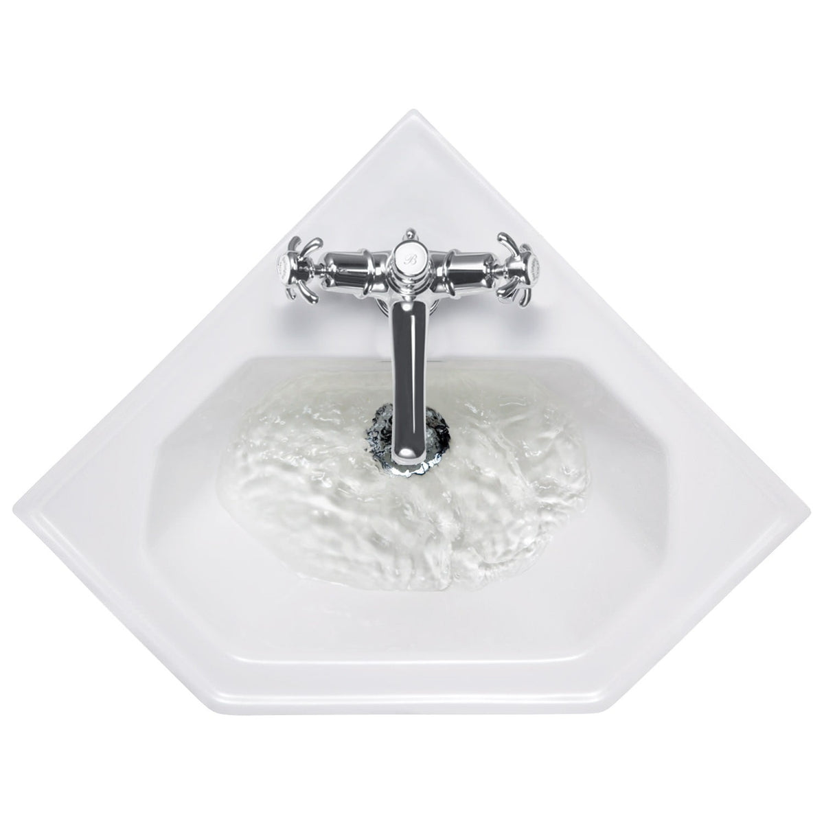 Burlington B10 598 mm Corner Washbasin, White