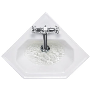 Burlington B10 598 mm Corner Washbasin, White