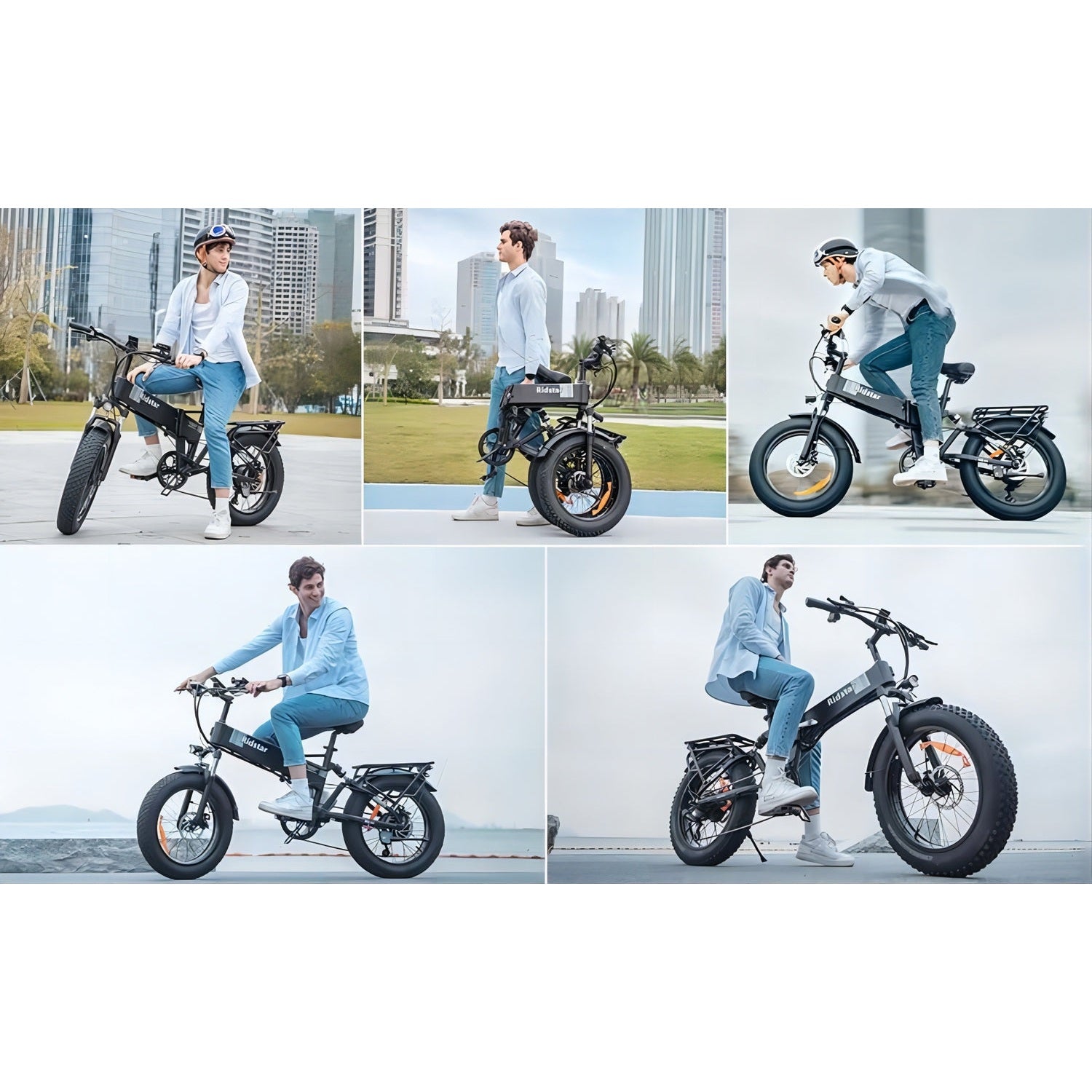 Ridstar H20 20" Folding Electric Bicycle 1000W Motor 48V 15Ah Battery